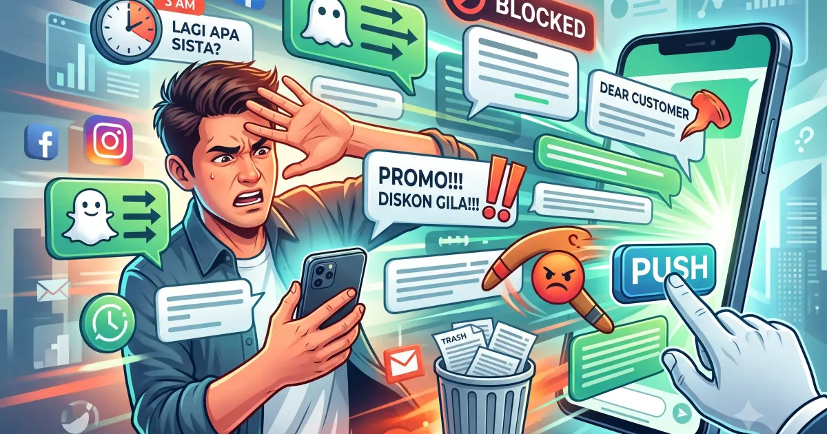 Ilustrasi kesalahan WhatsApp marketing
