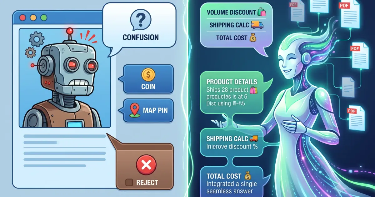 Ilustrasi perbandingan chatbot keyword vs AI