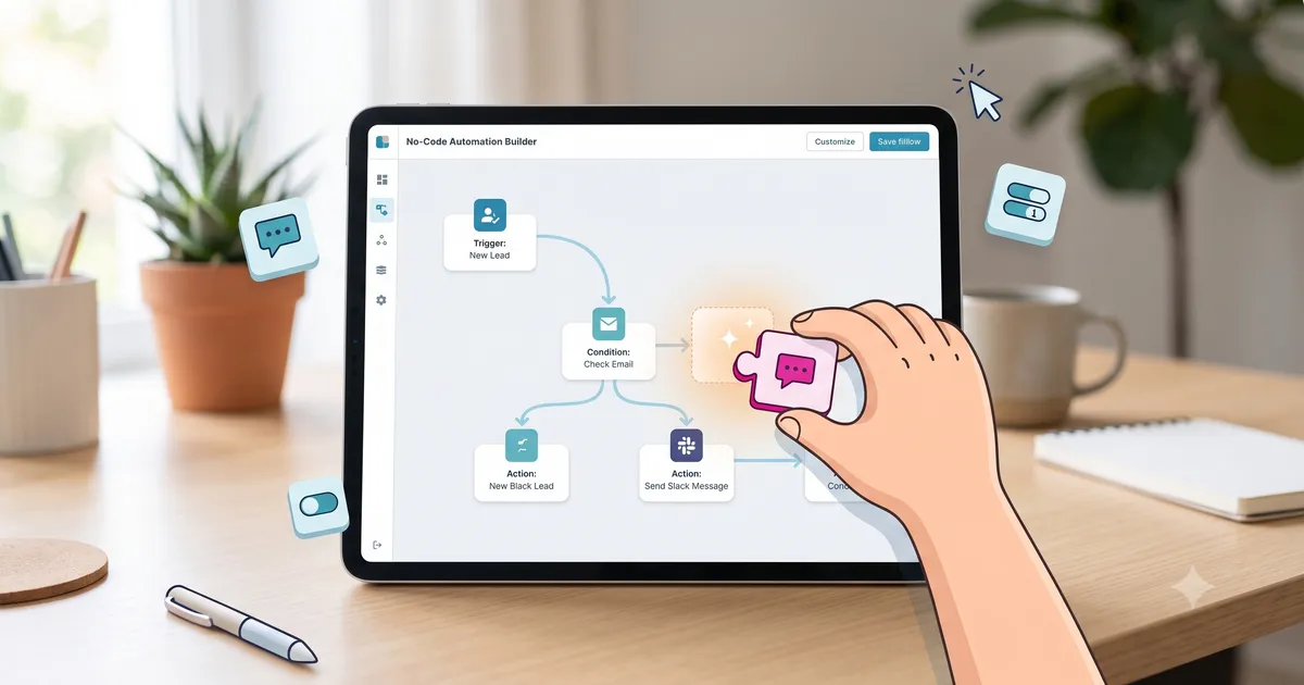 Ilustrasi Flow Builder drag and drop